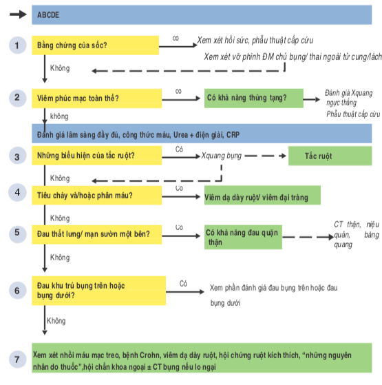 chẩn đoán phân biệt đau bụng cấp theo ABCDE