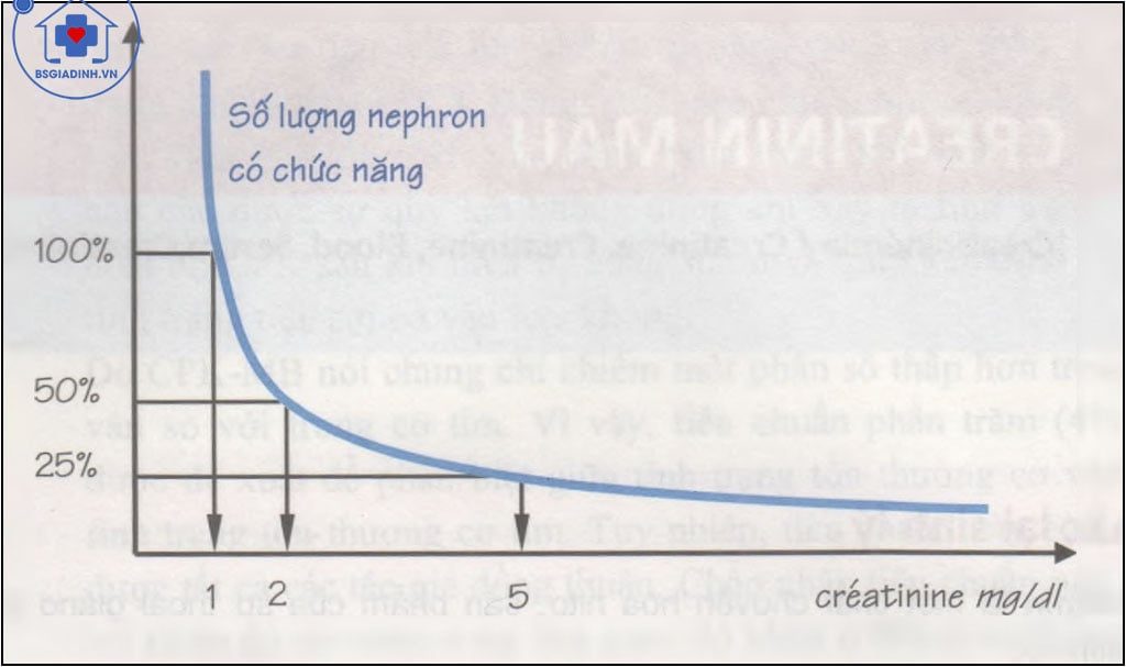 Tương quan giữa số nephron có chức năng và giá trị của Creatinin huyết thanh 